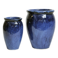 Load image into Gallery viewer, MEGA COLLECTIONS Glazed Stretched Large Blue Pot