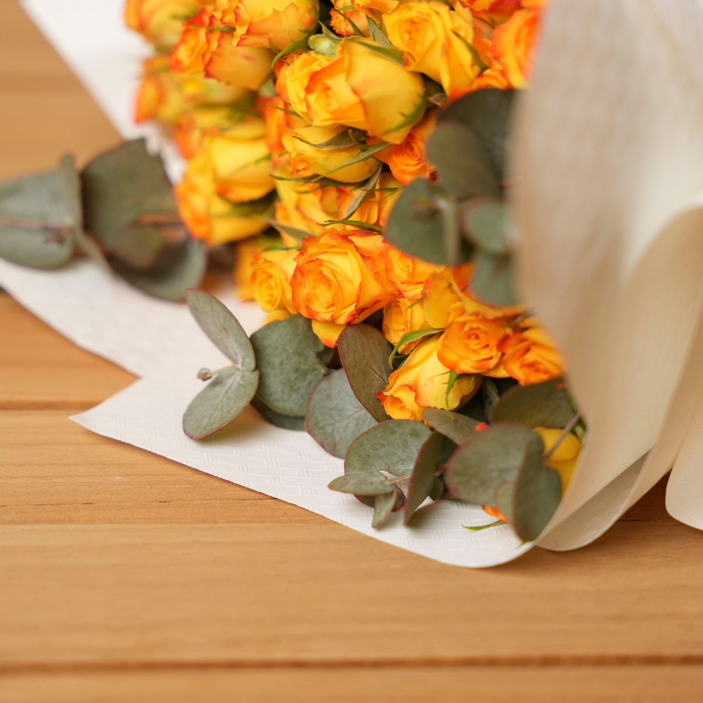 Bouquet of Orange Baby Roses