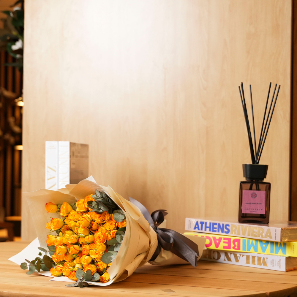 Bouquet of Orange Baby Roses