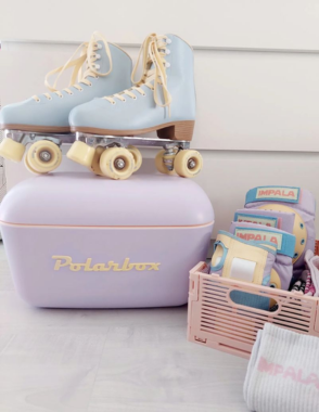 POLARBOX Lilac Cooler Box with Yellow Pop Strap - 20L