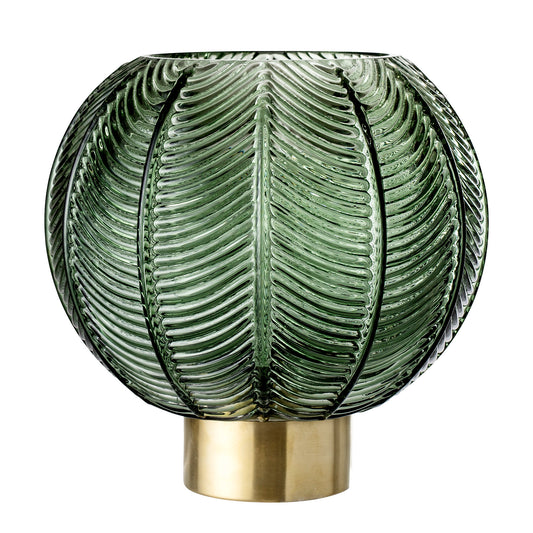 BLOOMINGVILLE Green Vase with Gold Base D20xH21 cm