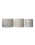 Load image into Gallery viewer, BLOOMINGVILLE White Woven Sidetable with Wood Tops, Set of 3
