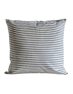BLOOMINGVILLE White and Gray Striped Cushion