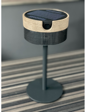 LES JARDINS BATEAK Black Solar Table Lamp 30 cm
