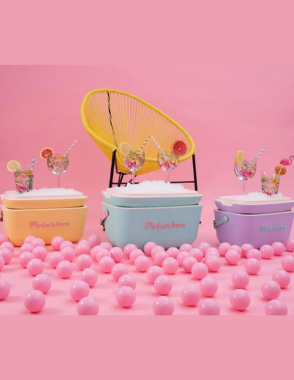 POLARBOX Cyan Cooler Box with Baby Rose Pop Strap - 20L