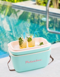 Load image into Gallery viewer, POLARBOX Cyan Cooler Box with Baby Rose Pop Strap - 12L
