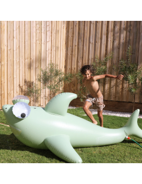 SUNNYLIFE Inflatable Giant Sprinkler Shark Tribe Khaki