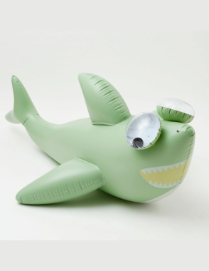 SUNNYLIFE Inflatable Giant Sprinkler Shark Tribe Khaki