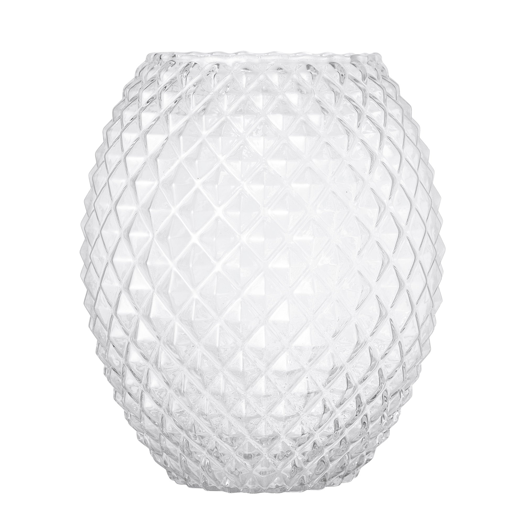 BLOOMINGVILLE Clear vase with carved pattern