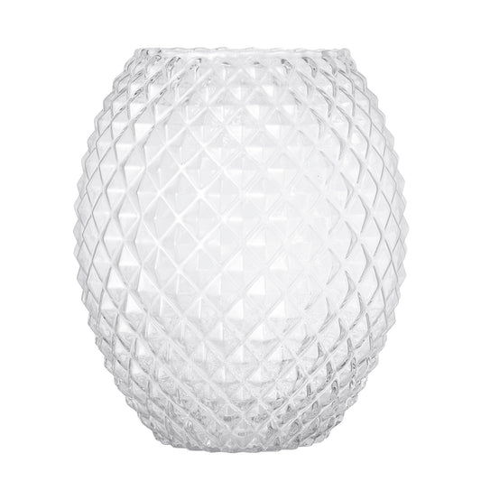 BLOOMINGVILLE Clear vase with carved pattern