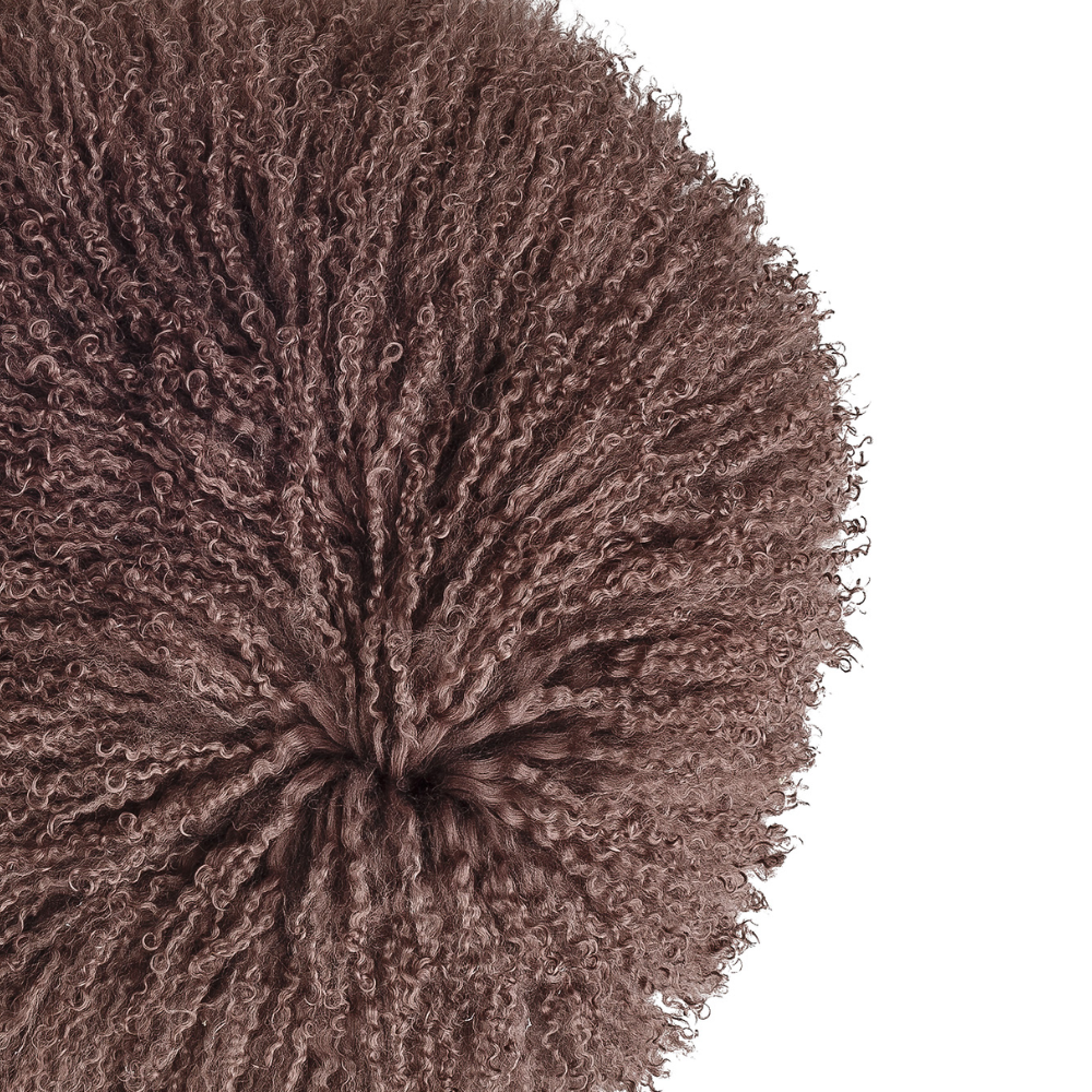 BLOOMINGVILLE Brown Lamb Fur Cushion