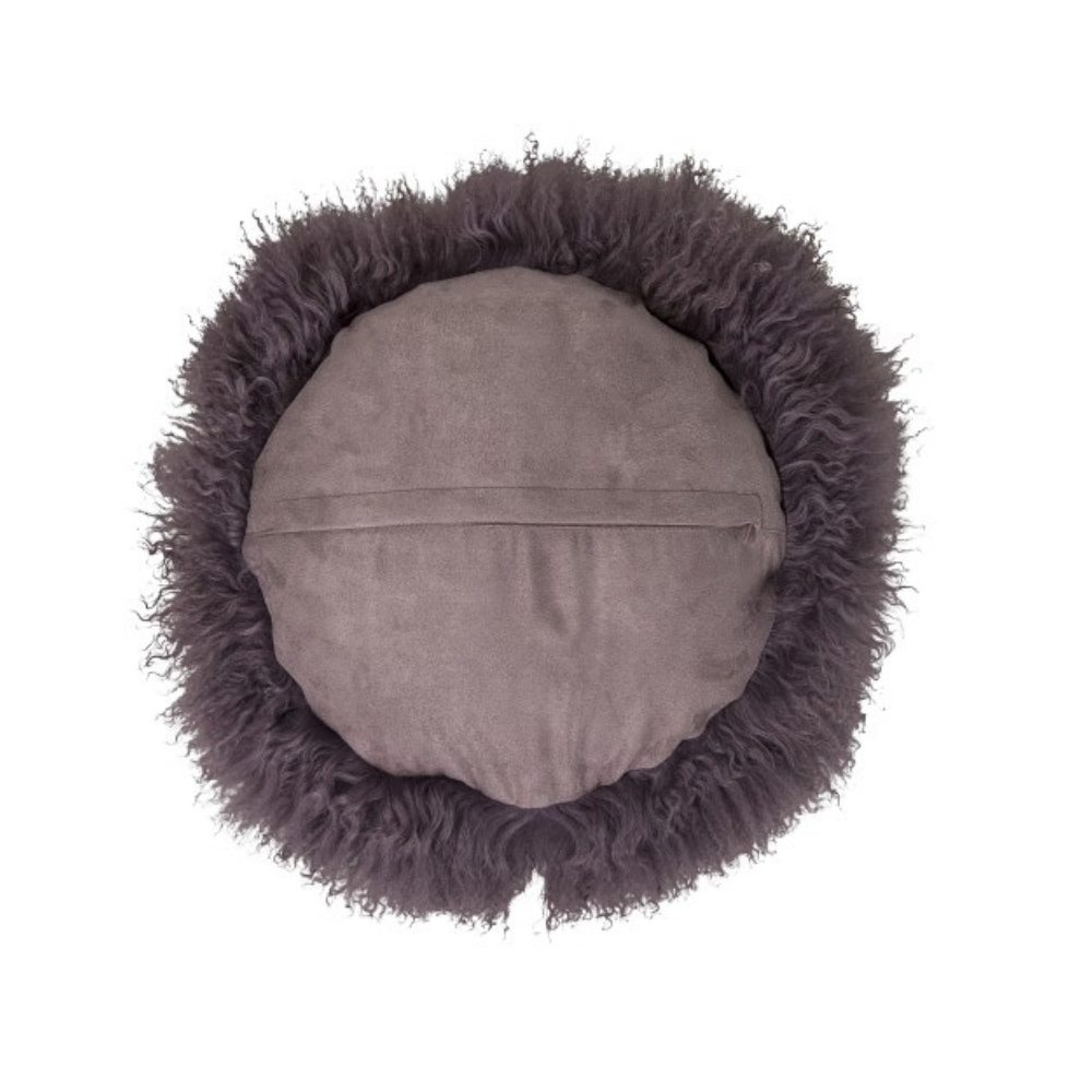 BLOOMINGVILLE Purple Lamb Fur Cushion