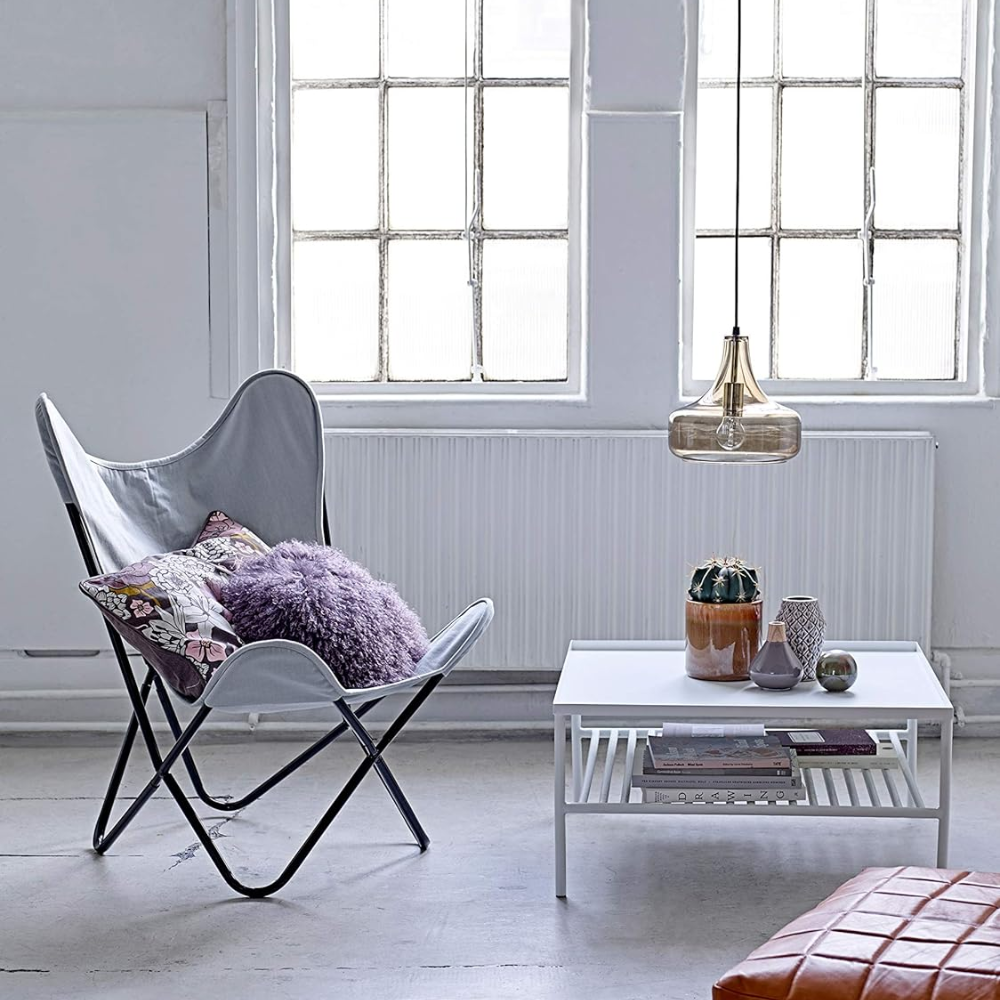 BLOOMINGVILLE Purple Lamb Fur Cushion