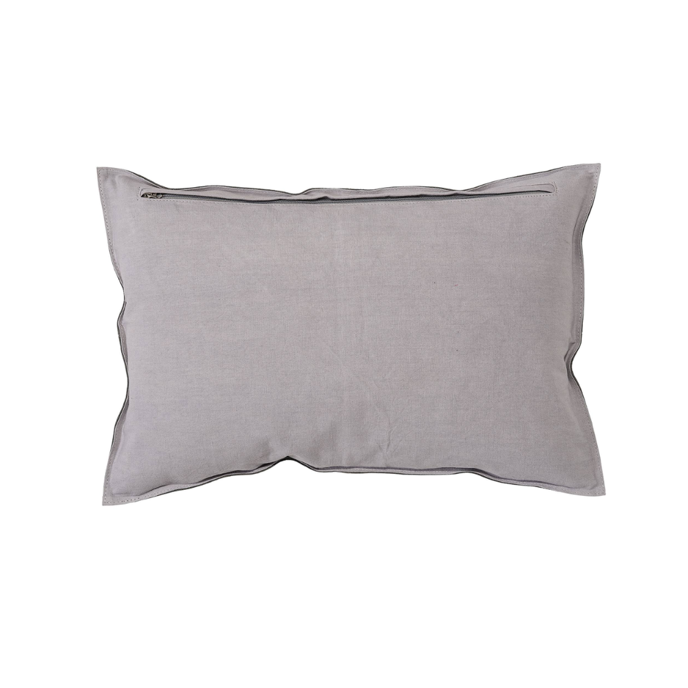 BLOOMINGVILLE Gray Suede Rectangular Cushion
