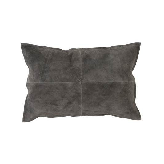 BLOOMINGVILLE Gray Suede Rectangular Cushion