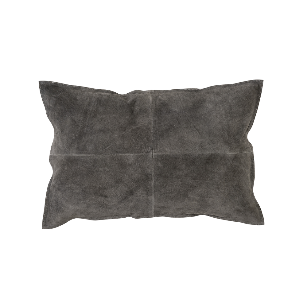 BLOOMINGVILLE Gray Suede Rectangular Cushion