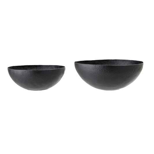 Bowl Black Aluminum Set of 2