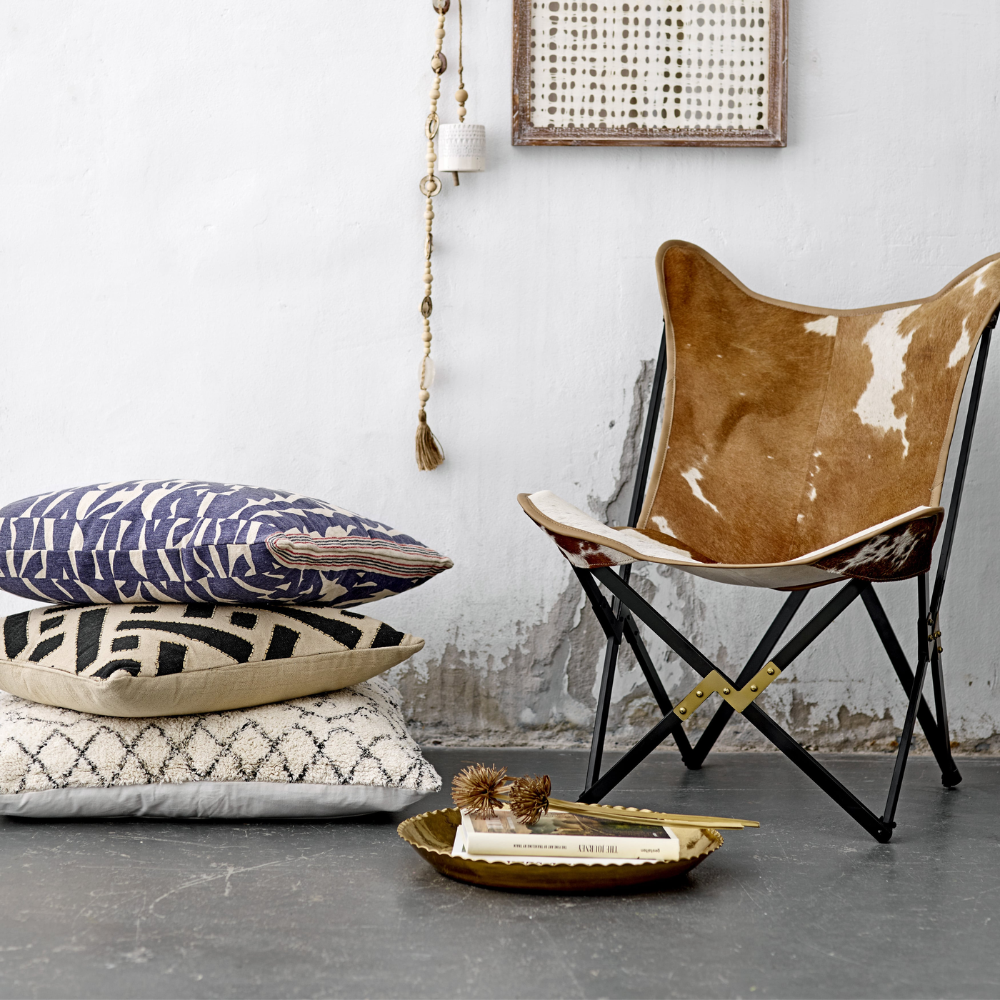 BLOOMINGVILLE Off-white and Black Patterned Cushion