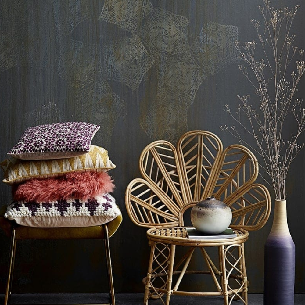 BLOOMINGVILLE Purple Patterned Cushion