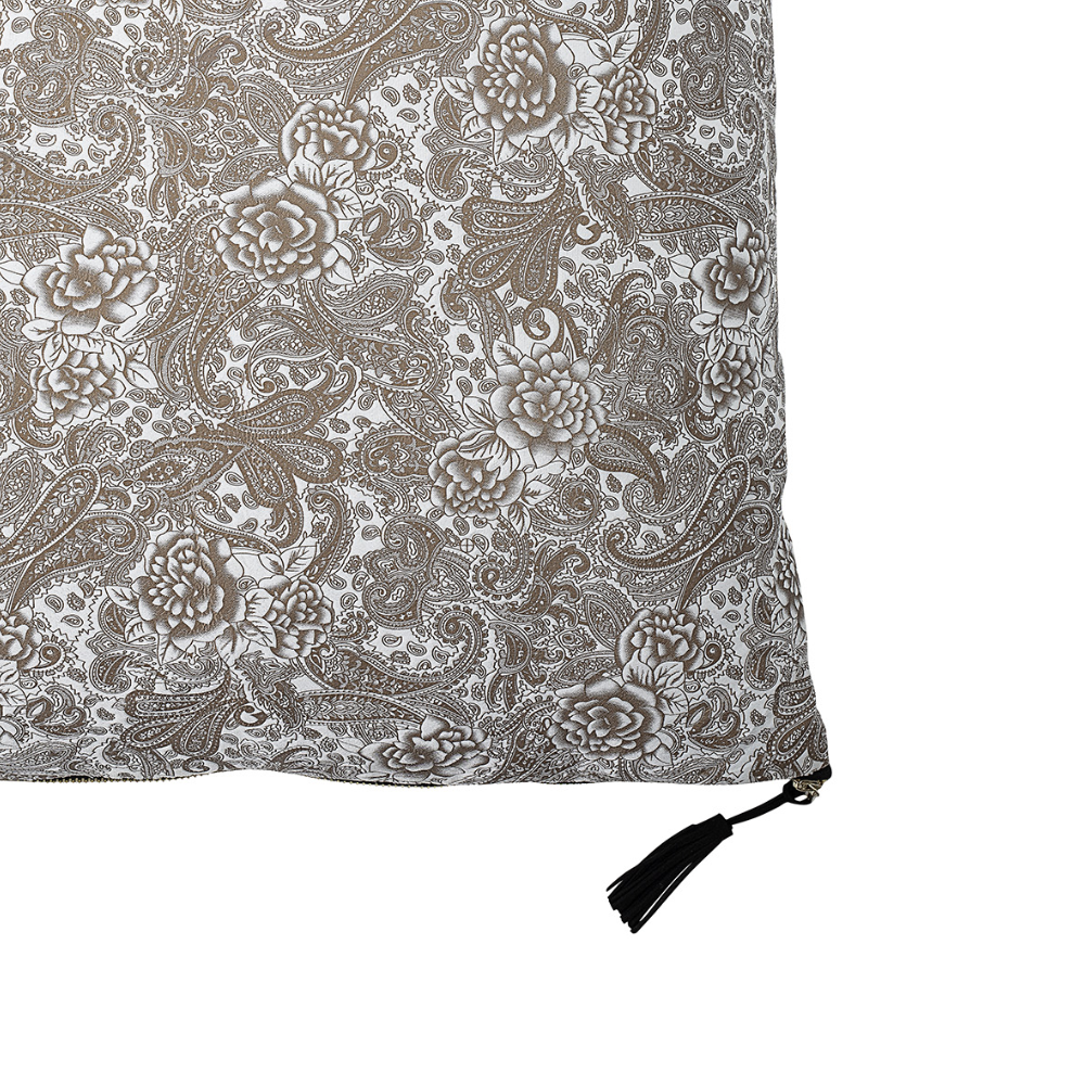 BLOOMINGVILLE Brown Cushion with Floral Pattern