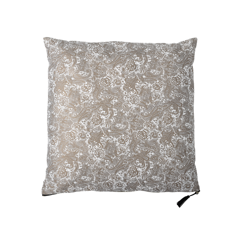 BLOOMINGVILLE Brown Cushion with Floral Pattern