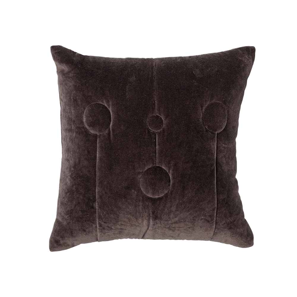 BLOOMINGVILLE Dark Brown Embroidered Cushion