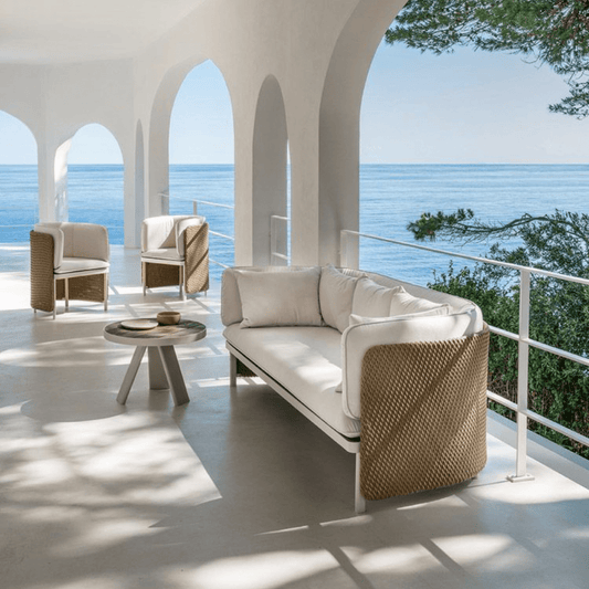 ETHIMO ESEDRA Beige Outdoor Sofa Set With 2 Tables