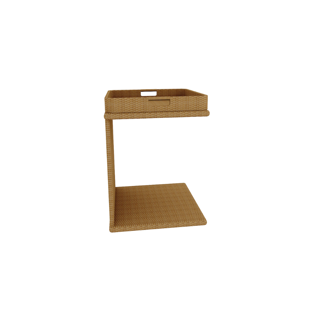 LOOM CRAFTS Brown Side Table with Tray