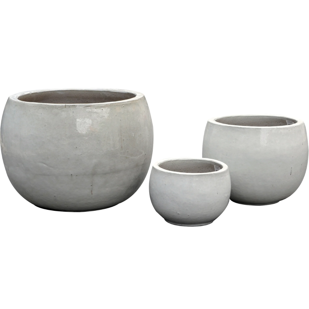 MEGA COLLECTIONS Glazed Small White Pot