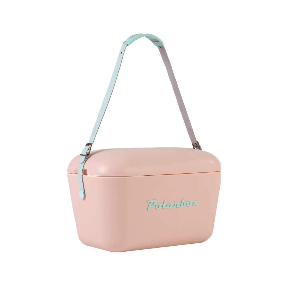 POLARBOX Nude Cooler Box with Cyan Pop Strap - 20L