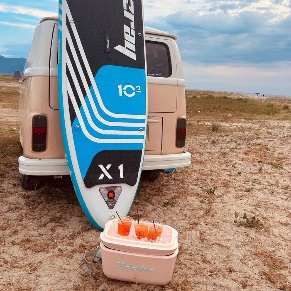 POLARBOX Nude Cooler Box with Cyan Pop Strap - 20L