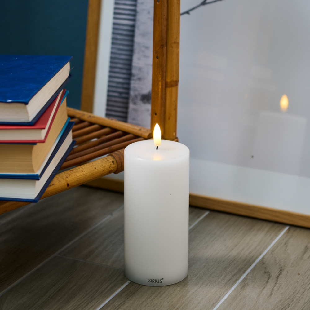 SIRIUS SILLE Small White LED Block Candle