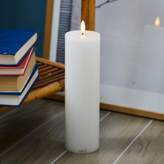 SIRIUS SILLE Large White LED Block Candle