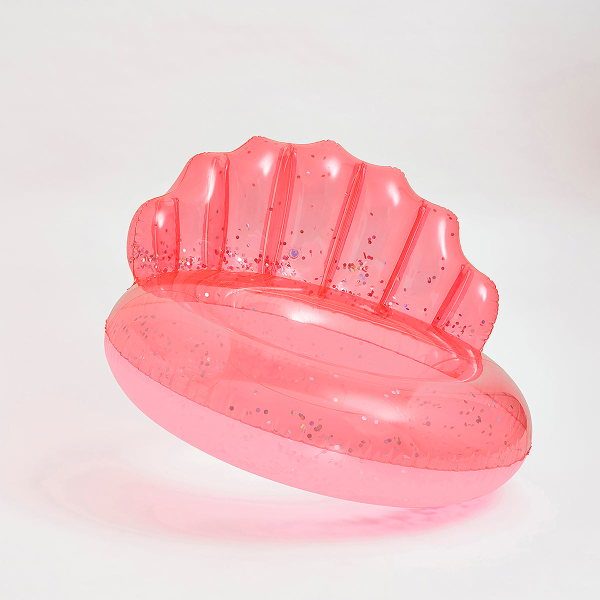 Luxe Pool Shell Ring Neon Coral