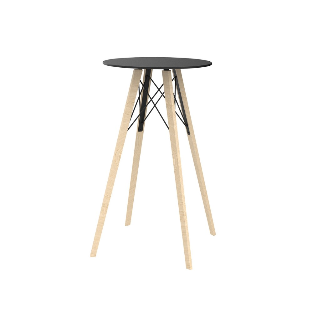 VONDOM FAZ WOOD Outdoor Black Bar Stool and Table