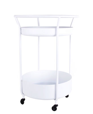 XLBOOM CORONA White Service Tray with Wheels
